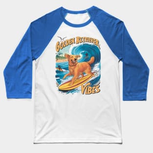 Golden Retriever Surfing Paradise Baseball T-Shirt